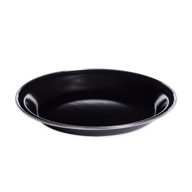 2 Black Camping Plates