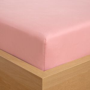 SINGLE FITTED SHEET Brushed Cotton Twill Pink