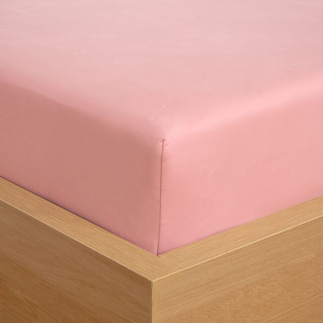 KING SIZE FITTED SHEET Brushed Cotton Twill Pink