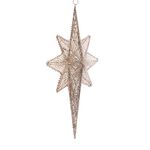 Gold Glitter Christmas Star Hanging Decoration