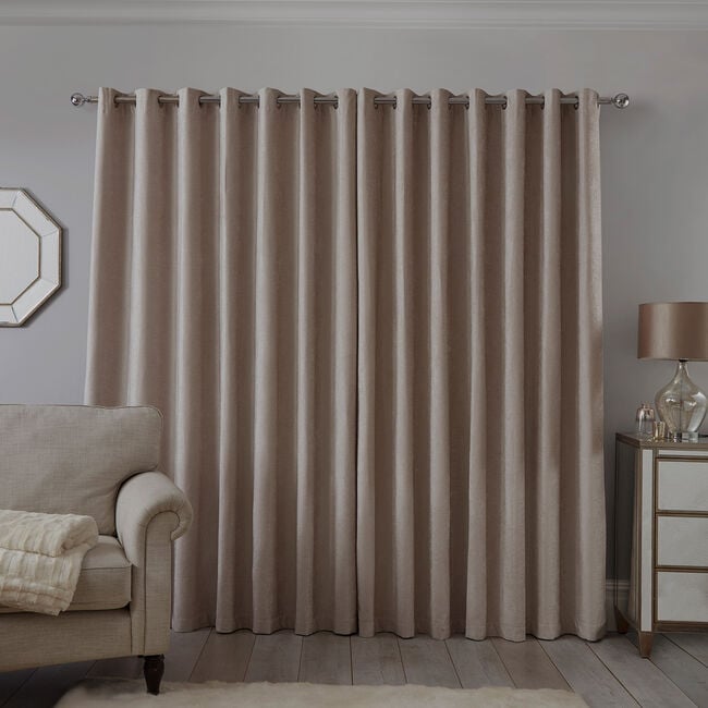 BLACKOUT & THERMAL TEXTURED NATURAL 66x72 Curtain
