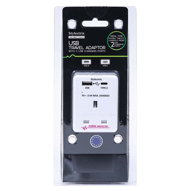 Stylectrix Type-A & Type-C Travel Adaptor Plug