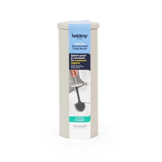 BELDRAY CREAM ROUND TOILET BRUSH With Silicone Head 