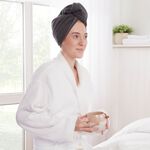 TURKISH COTTON SUPERSOFT BLACK Hair Wrap