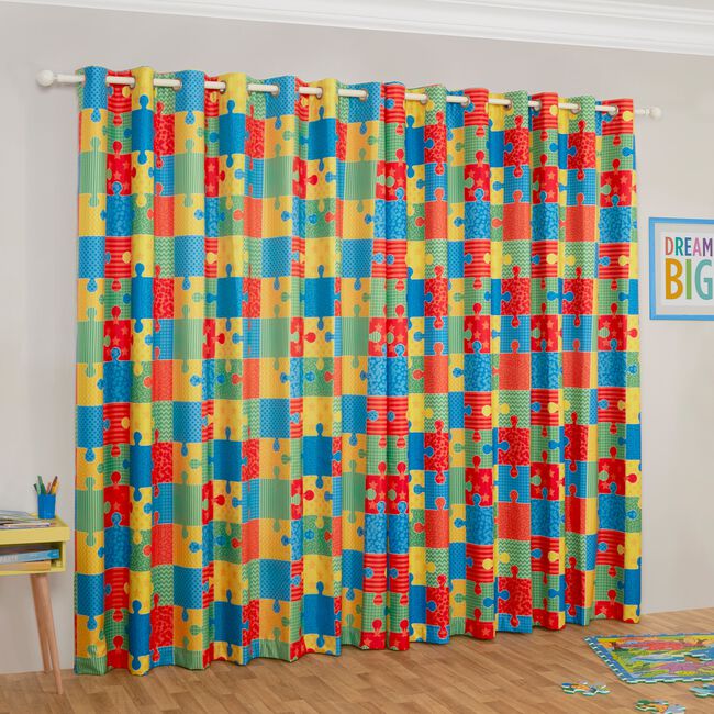 BLACKOUT & THERMAL PUZZLE MULTI 66x72 Curtain