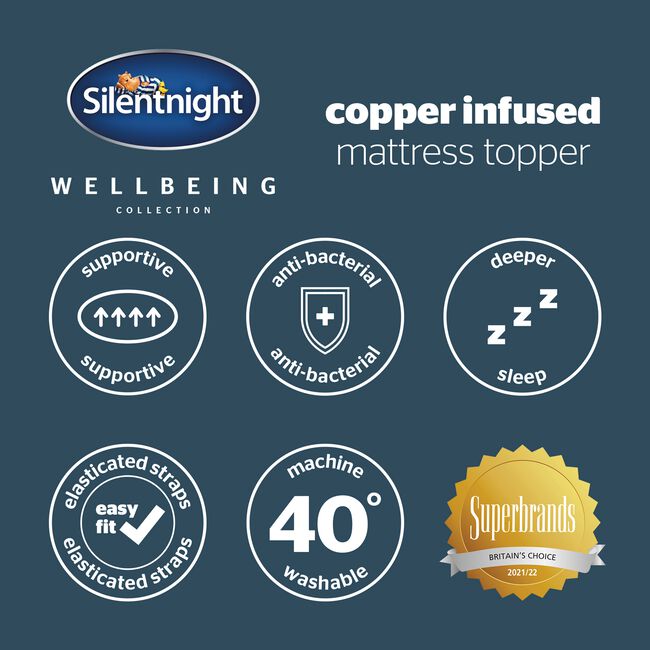 SILENTNIGHT WELLBEING COPPER Mattress Topper DB