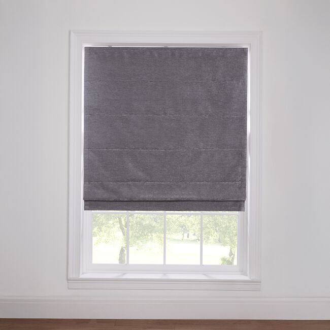 BLACKOUT & THERMAL TEXTURED SLATE 90X140cm Roman Blind