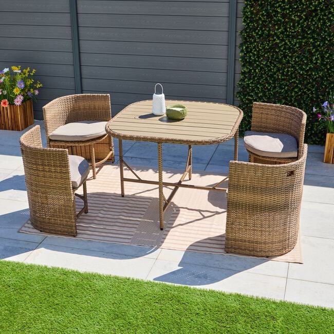 Solaro 5 Piece Rattan Dining Set
