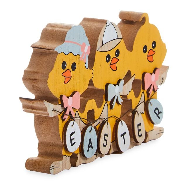 3 Easter Chicken Wooden Decoration