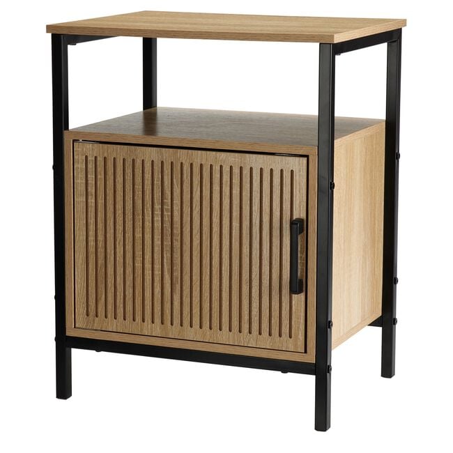 One Drawer Cabinet with Black Metal Frame