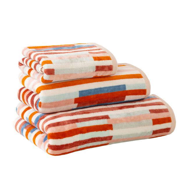 GEO STRIPE CLAY Hand Towel