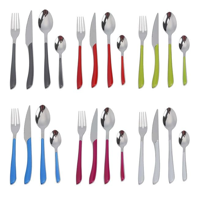 Master Cutler Coloured 24 Piece Cutlery Set