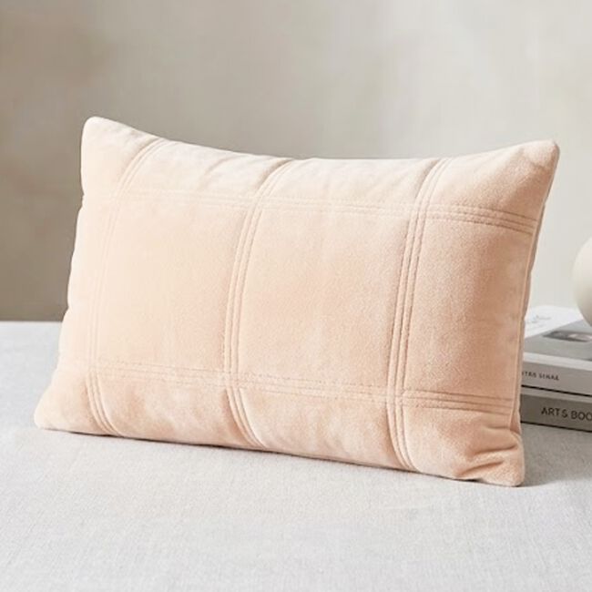 Quilted Hotel Velvet Mink 30cm x 50cm Cushion