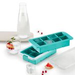 Lekue XL Square Ice Cube Tray With Lid - Turquoise