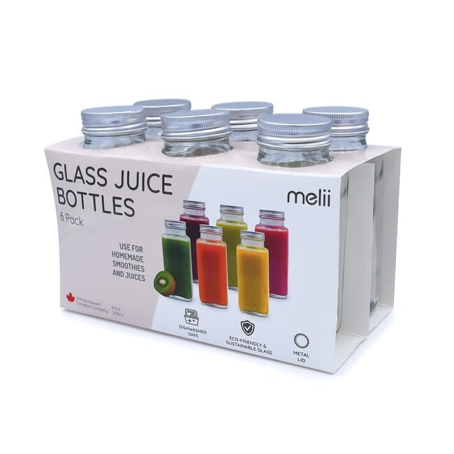 Melii 6 Glass Bottles - 250ml 