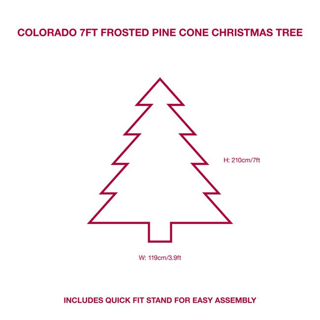 Colorado 7ft Frosted Pine Cone Christmas Tree