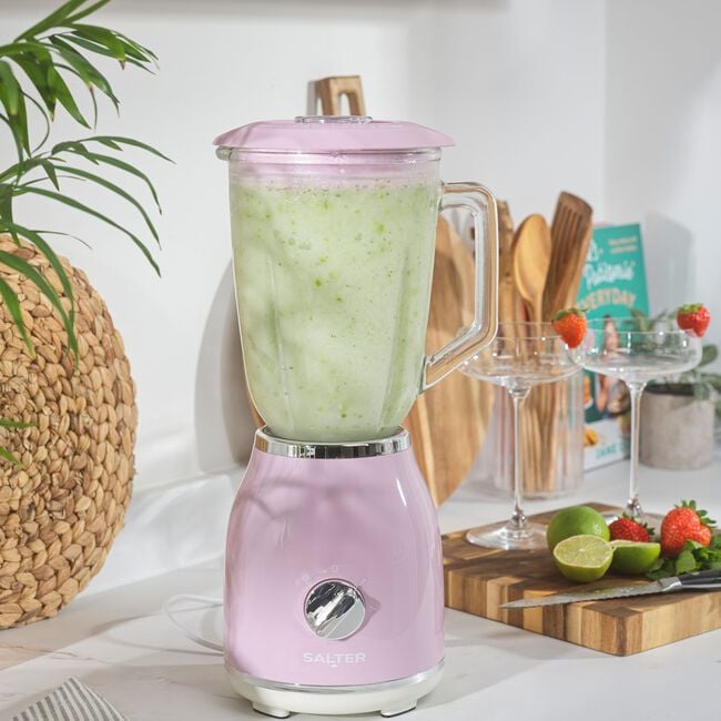 SALTER RETRO PINK 1.5L Glass Jug Blender