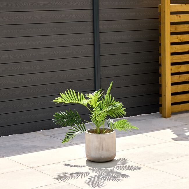 PETRA MEDIUM GREY STONE EFFECT POT