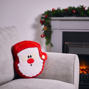 Santa Claus Cushion 38cm - Red