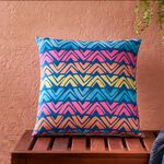 Indoor Outdoor Zig Navy Cushion