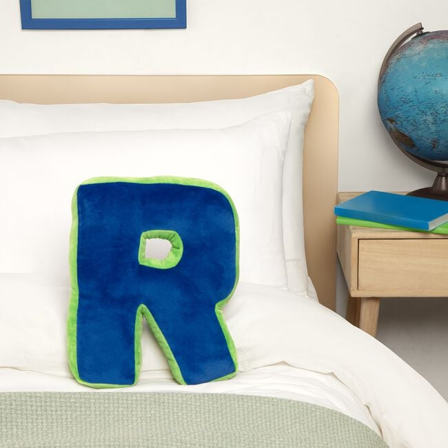 LETTER R Cushion Blue/Green