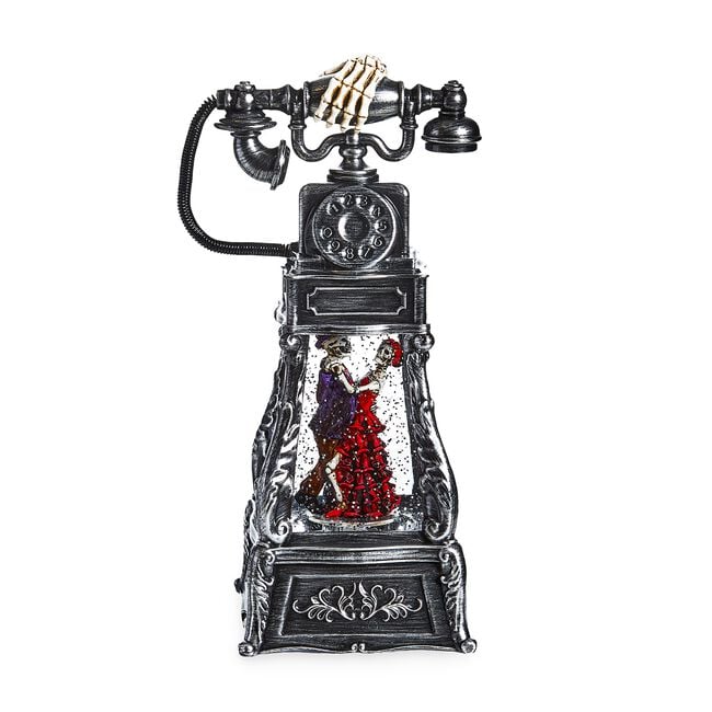 Halloween Swirling Glitter Phone with Skeletons