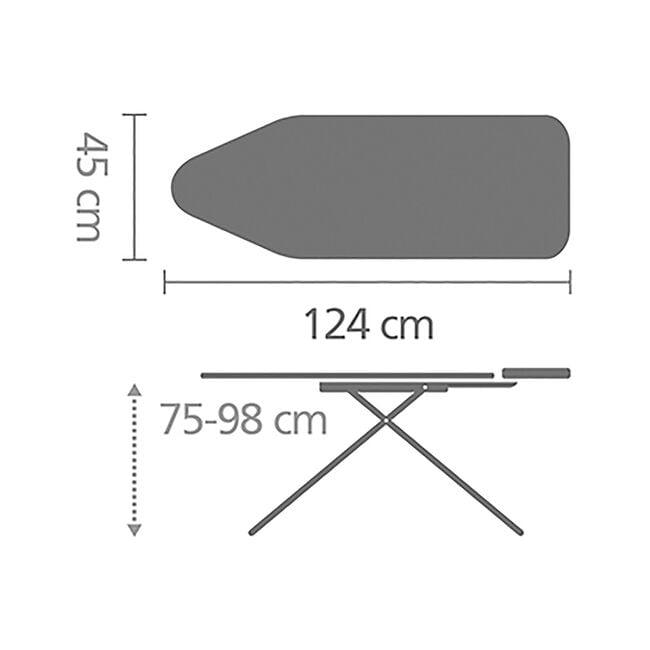 Brabantia Ironing 124cm x 45cm Black Denim C Board