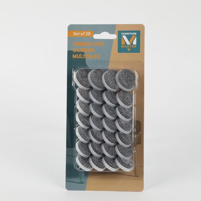 Pinned Felt Gliders Multipack 28Pcs