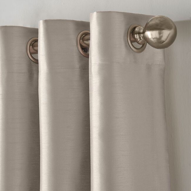 ELEGANZA FAUX SILK SILVER 66x72 Curtain