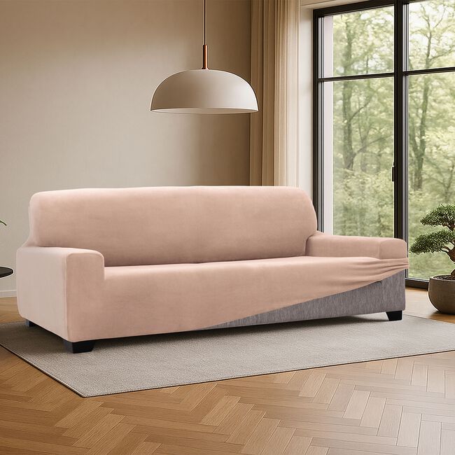 REGAL MILLS EASYSTRETCH CREAMA NATURAL  3  Seater Sofa Cover
