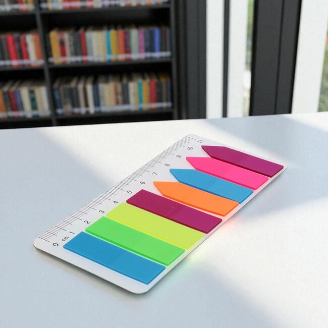 Stik-ie 8 x 20 Flag Page Markers On Ruler