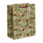 3 Christmas Gift Bags - Green Robin