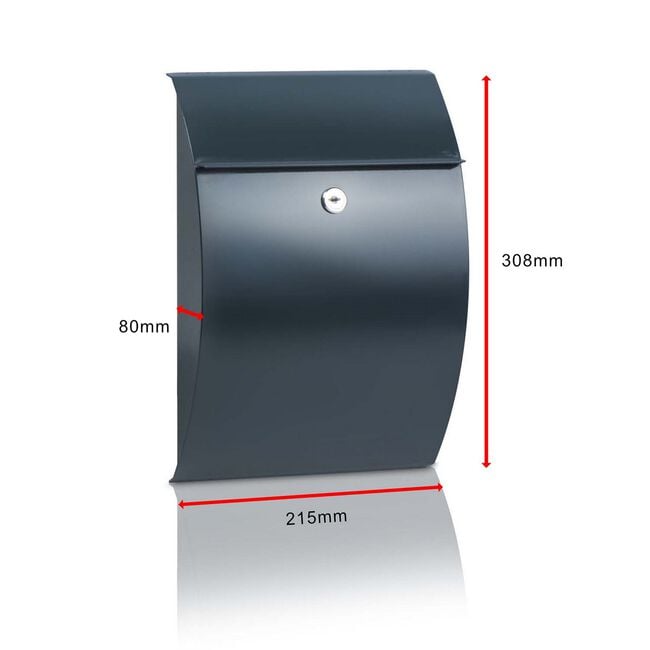 Steel Letterbox - Capri, Anthracite