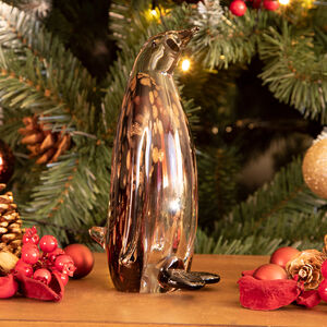 Cashel Living Glass Amethyst Penguin