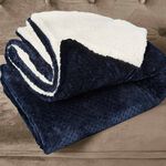 Nicole Day Waffle Sherpa Throw 130x170cm - Navy