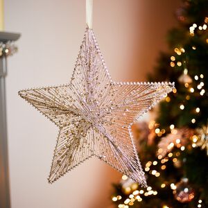 Gold Glitter Star Christmas Tree Decoration