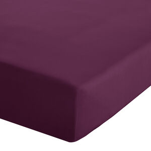 SINGLE FITTED SHEET Luxury Percale Plum 