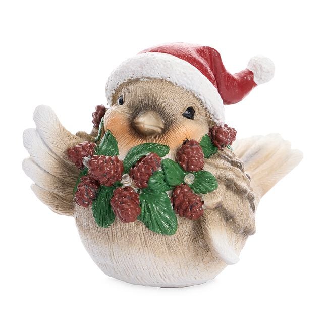 Light Up Robin With Santa Hat