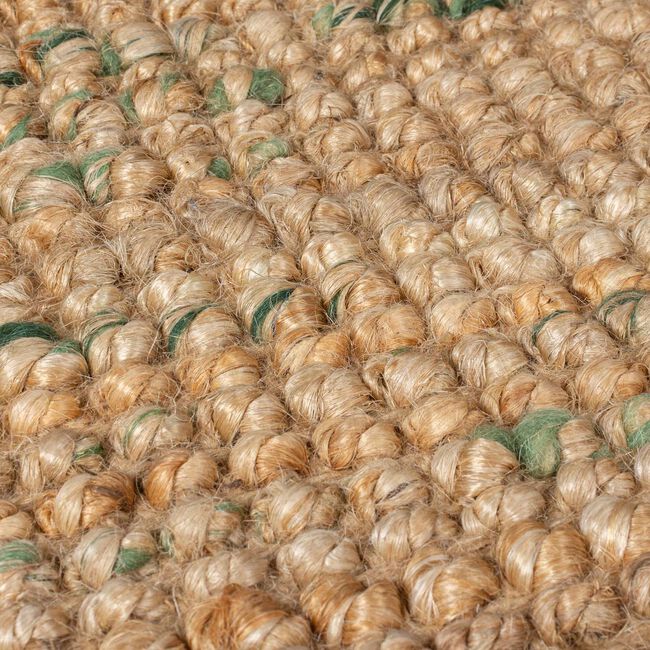 JUTE BOUCLE NATURAL/GREEN 60X300cm Runner