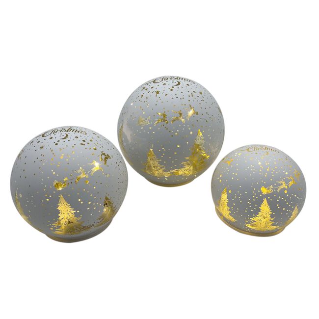 CASHEL LIVING LED CHRISTMAS WHITE Large Glass Ball