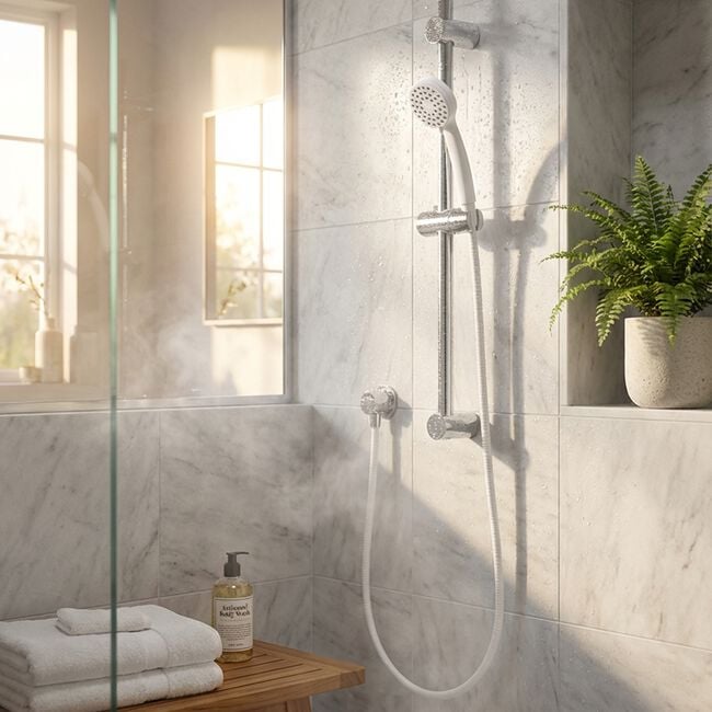 DE VIELLE 1 FUNCTION White Shower Set 
