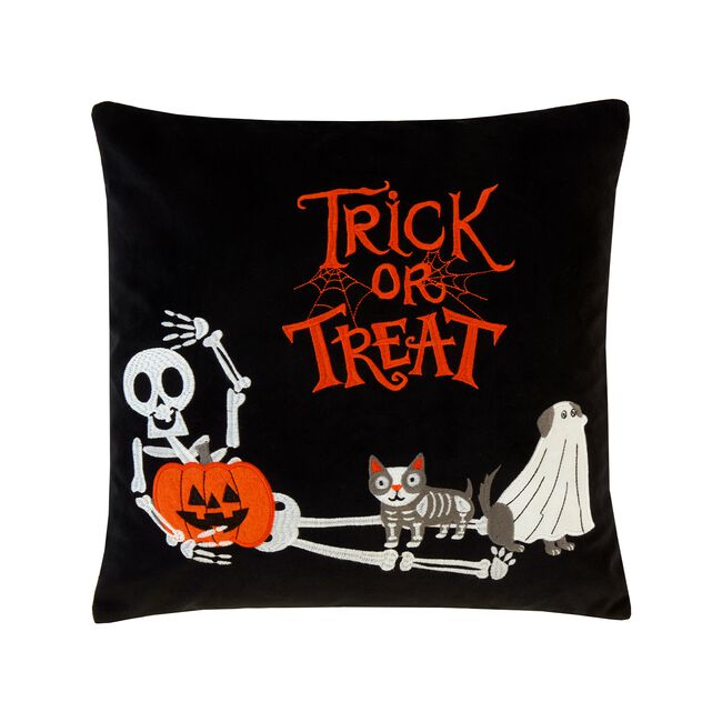 Embroidered Skeleton Cushion 45cm x 45cm