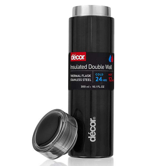 DECOR BLACK S/STEEL 300ml Vacuum Flask