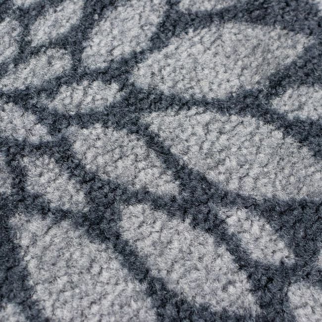 JVL Flowers Black/Grey Mega Mat 50cm x 75cm