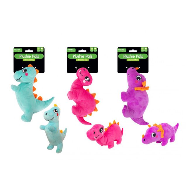 Smart Choice Squeaky Plush Dinosaur Dog Toy