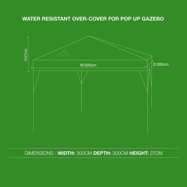 Water Resistant Over-Cover For Pop Up Gazebo