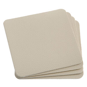 Leather Coasters 4 Pack - Cream