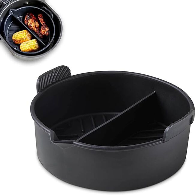 Tower Black Round Air Fryer Tray with Divider