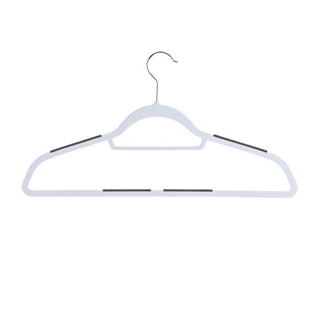 White Hangers with Anti Slip 10 Pack