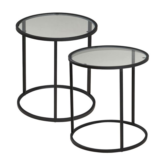Glass Side Tables Set of 2